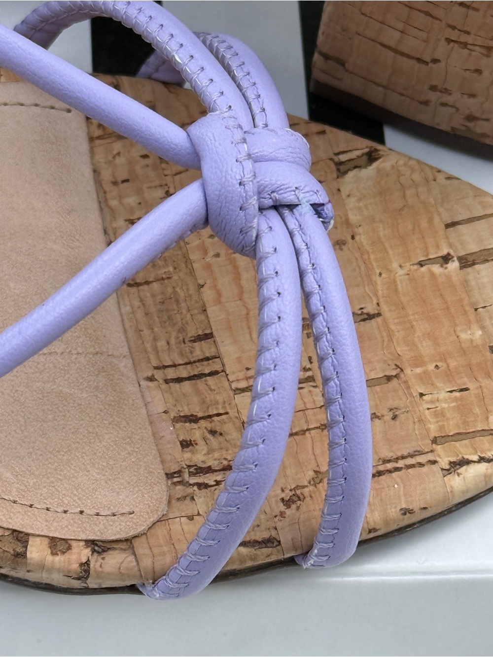 SCHUTZ Lilac Strappy Cork Block Heel Sandals - Picture 8 of 12